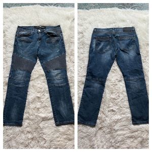 XRAY JEANS XR Slim Fit Biker Pants Distressed Skinny Moto Jeans Size 34 34/30